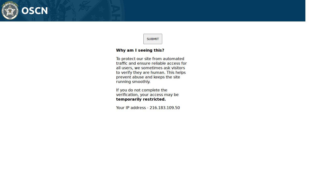Ellis County warrant records OSCN document access guidance