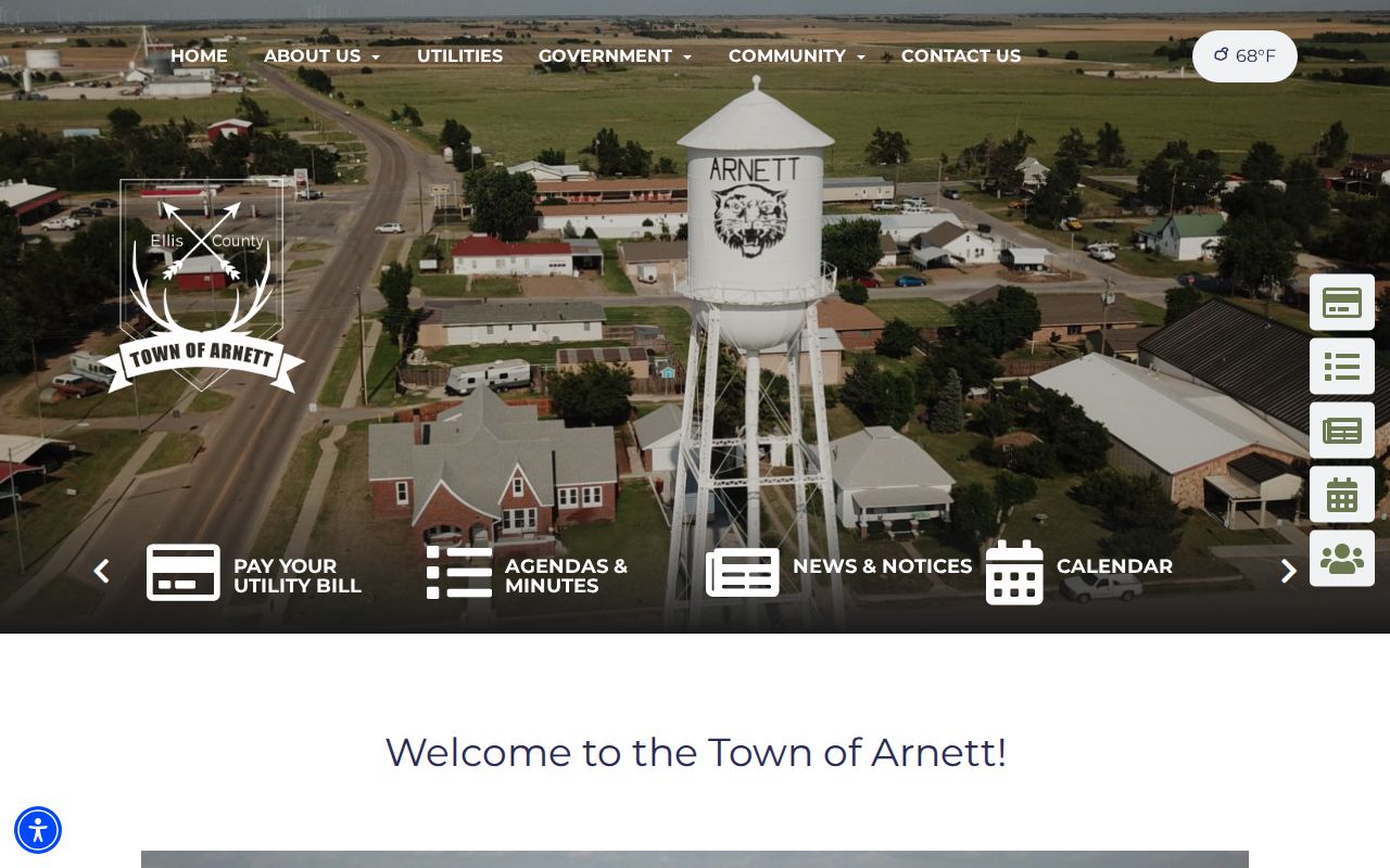Arnett warrant records in Ellis County town government source