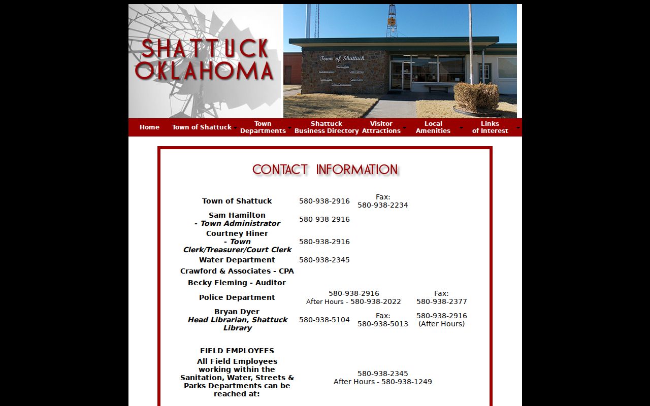 Shattuck warrant records in Ellis County town contacts